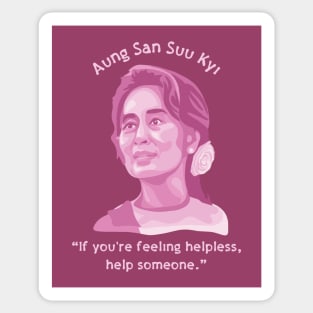 Aung San Suu Kyi Portrait and Quote Sticker